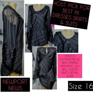 Newport News Dress Size 16 Asymmetrical Hem